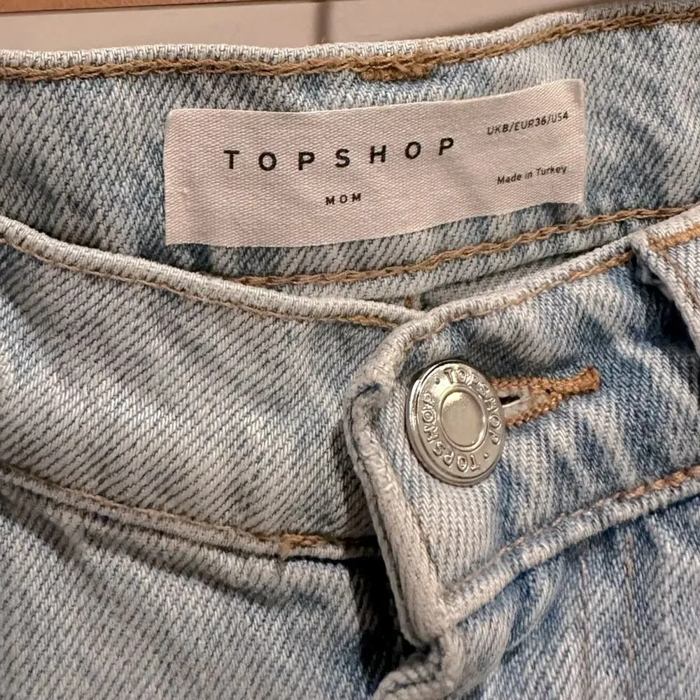 Topshop High Rise Mom Cuff Denim Jean Shorts